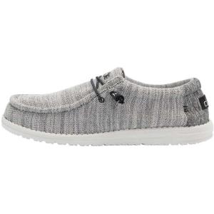 imageHey Dude Mens Wally Stretch  Mens Loafers  Mens Slip On Shoes  Comfortable ampamp LightWeightGray and White