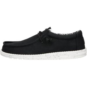 imageHey Dude Wally Stretch Canvas  Mens Shoes  Men Slipon Loafers  Comfortable ampamp LightweightBlackWhite