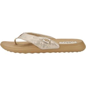 imageHey Dude Womens Christi Flip Classic  Womens Shoes  Women Slipon Sandals  Comfortable ampamp LightWeightGold