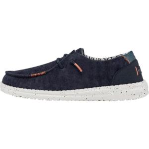 imageHey Dude Womens Wendy Linen  Womens Shoes  Womens Lace Up Loafers  Comfortable ampamp LightWeightDark Navy Corduroy Speckled