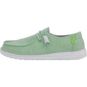 imageHey Dude Womens Wendy Linen  Womens Shoes  Womens Lace Up Loafers  Comfortable ampamp LightWeightLinen Summer Green