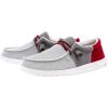 imageHey Dude Mens All Wally Styles  Mens Shoes  Mens Lace Up Loafers  Comfortable ampamp LightWeightFunk Dark Grey Red