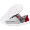 imageHey Dude Mens All Wally Styles  Mens Shoes  Mens Lace Up Loafers  Comfortable ampamp LightWeightFunk Dark Grey Red