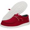imageHey Dude Wally Sport Mesh  Shoes for Men  Textile Lining  Rounded Toe  Textile Outsole  Removable InsoleDark Red