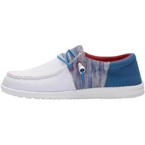 imageHey Dude Mens All Wally Styles  Mens Shoes  Mens Lace Up Loafers  Comfortable ampamp LightWeightFunk Blue Red