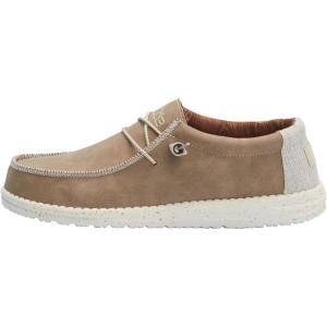 imageHey Dude Mens All Wally Styles  Mens Shoes  Mens Lace Up Loafers  Comfortable ampamp LightWeightRecycled Leather Travertine