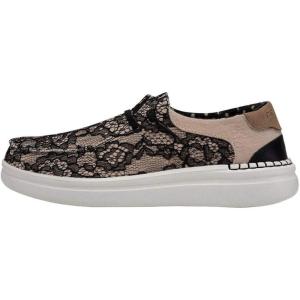 imageHey Dude Womens Wendy Rise Peacock  Womens Shoes  Womens Lace Up Loafers  Comfortable ampamp LightWeightBlack