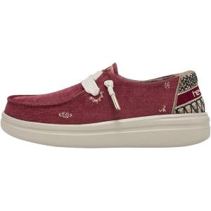 imageHey Dude Womens Wendy Rise Peacock  Womens Shoes  Womens Lace Up Loafers  Comfortable ampamp LightWeightBurgundy