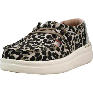 imageHey Dude Womens Wendy Rise Peacock  Womens Shoes  Womens Lace Up Loafers  Comfortable ampamp LightWeightLeopardBeige