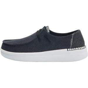 imageHey Dude Womens Wendy Rise Peacock  Womens Shoes  Womens Lace Up Loafers  Comfortable ampamp LightWeightRise Black