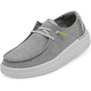 imageHey Dude Womens Wendy Rise Peacock  Womens Shoes  Womens Lace Up Loafers  Comfortable ampamp LightWeightRise Grey Lines