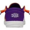 imageHey Dude Mens Wally NCAA  Mens Shoes  Mens Slipon Loafers  Comfortable ampamp LightWeightClemson OrangePurple