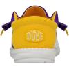 imageHey Dude Mens Wally NCAA  Mens Shoes  Mens Slipon Loafers  Comfortable ampamp LightWeightLsu PurpleGold