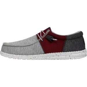 imageHey Dude Mens Wally Tri  Mens Loafers  Mens Slip On Shoes  Comfortable ampamp LightWeightCrimson