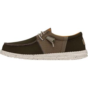 imageHey Dude Mens Wally Tri  Mens Loafers  Mens Slip On Shoes  Comfortable ampamp LightWeightOlive