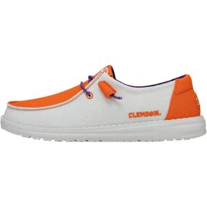 imageHey Dude Womens Wendy NCAA  Womens Shoes  Womens Slipon Loafers  Comfortable ampamp LightWeightClemson OrangePurple
