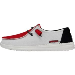 imageHey Dude Womens Wendy NCAA  Womens Shoes  Womens Slipon Loafers  Comfortable ampamp LightWeightLouisville RedWhite