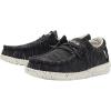 imageHey Dude Boys Wally Youth Multiple Colors  Boys Shoes  Boys Lace Up Loafers  Comfortable ampamp LightWeightStretch Black