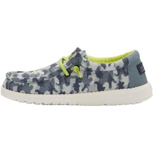 imageHey Dude Boys Wally Youth Multiple Colors  Boys Shoes  Boys Lace Up Loafers  Comfortable ampamp LightWeightBlue Camodino