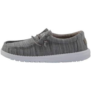 imageHey Dude Boys Wally Youth Multiple Colors  Boys Shoes  Boys Lace Up Loafers  Comfortable ampamp LightWeightLinen Stone