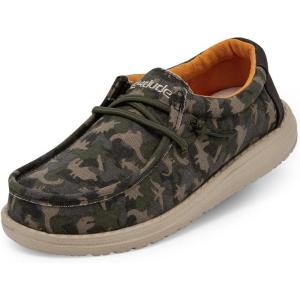 imageHey Dude Boys Wally Youth Multiple Colors  Boys Shoes  Boys Lace Up Loafers  Comfortable ampamp LightWeightMusk Camodino
