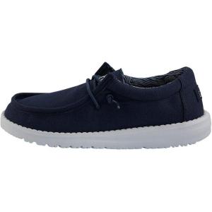 imageHey Dude Boys Wally Youth Multiple Colors  Boys Shoes  Boys Lace Up Loafers  Comfortable ampamp LightWeightNavy