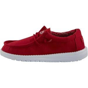 imageHey Dude Boys Wally Youth Multiple Colors  Boys Shoes  Boys Lace Up Loafers  Comfortable ampamp LightWeightRed