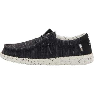 imageHey Dude Boys Wally Youth Multiple Colors  Boys Shoes  Boys Lace Up Loafers  Comfortable ampamp LightWeightStretch Black