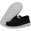 imageHey Dude Wally Youth Slub Canvas  Youth Loafers  Kids Slip On Shoes  Comfortable ampamp LightWeightBlack