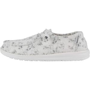 imageHey Dude Wendy Print  Womens Shoes  Womens Slipon Loafers  Comfortable ampamp LightWeightPrint White Black Marble