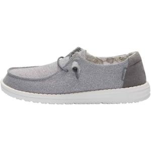 imageHey Dude Wendy Print  Womens Shoes  Womens Slipon Loafers  Comfortable ampamp LightWeightSparkling Grey