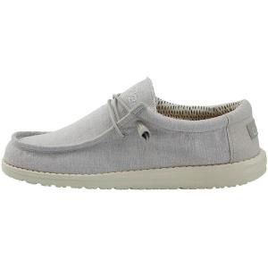 imageHey Dude Mens Wally Chambray  Mens Loafers  Mens Slip On Shoes  Comfortable ampamp LightWeightChambray Grey