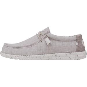 imageHey Dude Mens Wally Chambray  Mens Loafers  Mens Slip On Shoes  Comfortable ampamp LightWeightStone Beige