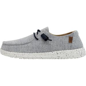 imageHey Dude Womens Wendy Chambray LaceUp LoaferWhite Blue 2