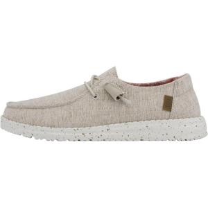 imageHey Dude Womens Wendy Chambray LaceUp LoaferWhite Nut