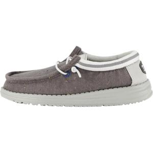 imageHey Dude Wally Canvas Shoes for Kids  Canvas Upper  Rubber Outsole  Cotton Lining  Breathable DesignLight Grey