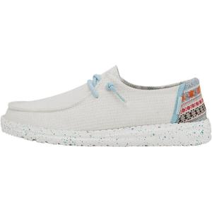 imageHey Dude Womens Moccasin Moc Toe ShoesWhite Aztec Print