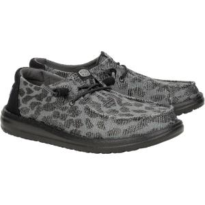 imageHey Dude Womens Wendy  Womens Shoes  Womens Lace Up Loafers  Comfortable ampamp LightWeightLeopard SparkleBlack