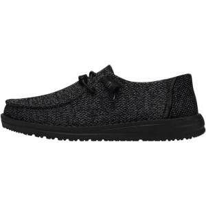 imageHey Dude Womens Wendy Sox Micro Total Black Size 9  Womens Shoes  Womens Lace Up Loafers  Comfortable ampamp LightWeight