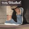 imageHey Dude Mens Wally Wash  Mens Shoes Lace Up Loafers Comfortable ampamp LightWeightBlue Stone Yellow