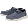 imageHey Dude Womens Wendy Washed Canvas  Womens Shoes  Womens Lace Up Loafers  Comfortable ampamp LightWeightSheen Blue