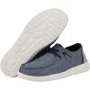 imageHey Dude Womens Wendy Washed Canvas  Womens Shoes  Womens Lace Up Loafers  Comfortable ampamp LightWeightSheen Blue