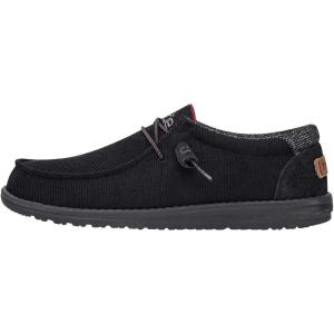 imageHey Dude Mens Wally Corduroy Multiple Colors ampamp Sizes  Mens Shoes  Mens Lace Up Loafers  Comfortable ampamp LightWeightCorduroy Jet Black