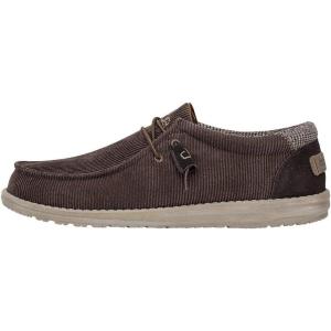 imageHey Dude Mens Wally Corduroy Multiple Colors ampamp Sizes  Mens Shoes  Mens Lace Up Loafers  Comfortable ampamp LightWeightCorduroy Walnut
