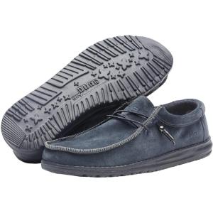 imageHey Dude Mens Wally Suede Multiple Colors  Mens Shoes  Mens Lace Up Loafers  Comfortable ampamp LightWeightSuede Carbon