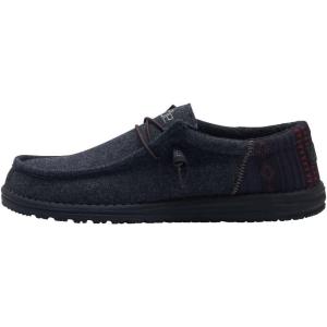 imageHey Dude Mens Wally Suede Multiple Colors  Mens Shoes  Mens Lace Up Loafers  Comfortable ampamp LightWeightWool Black Aztec