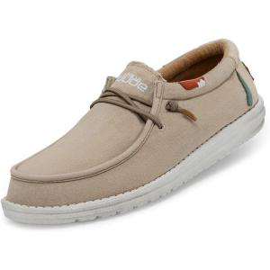 imageHey Dude Mens Wally Wash  Mens Shoes Lace Up Loafers Comfortable ampamp LightWeightTan