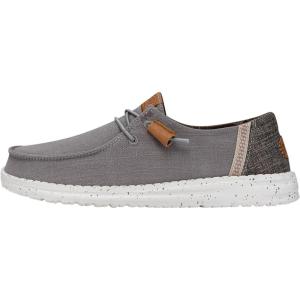 imageHey Dude Womens Wendy Washed Canvas  Womens Shoes  Womens Lace Up Loafers  Comfortable ampamp LightWeightGrey
