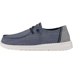 imageHey Dude Womens Wendy Washed Canvas  Womens Shoes  Womens Lace Up Loafers  Comfortable ampamp LightWeightSheen Blue