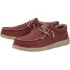 imageHey Dude Mens Wally Stitch  Mens Loafers  Mens Slip On Shoes  Comfortable ampamp LightWeightPompeian Red